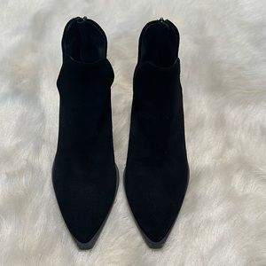 Vince Camuto Black Suede Pointed Toe Ankle Booties